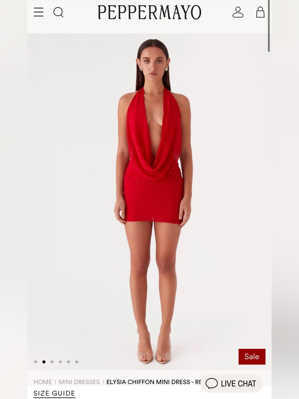 NWT Peppermayo Plunge Neckline Red Dress